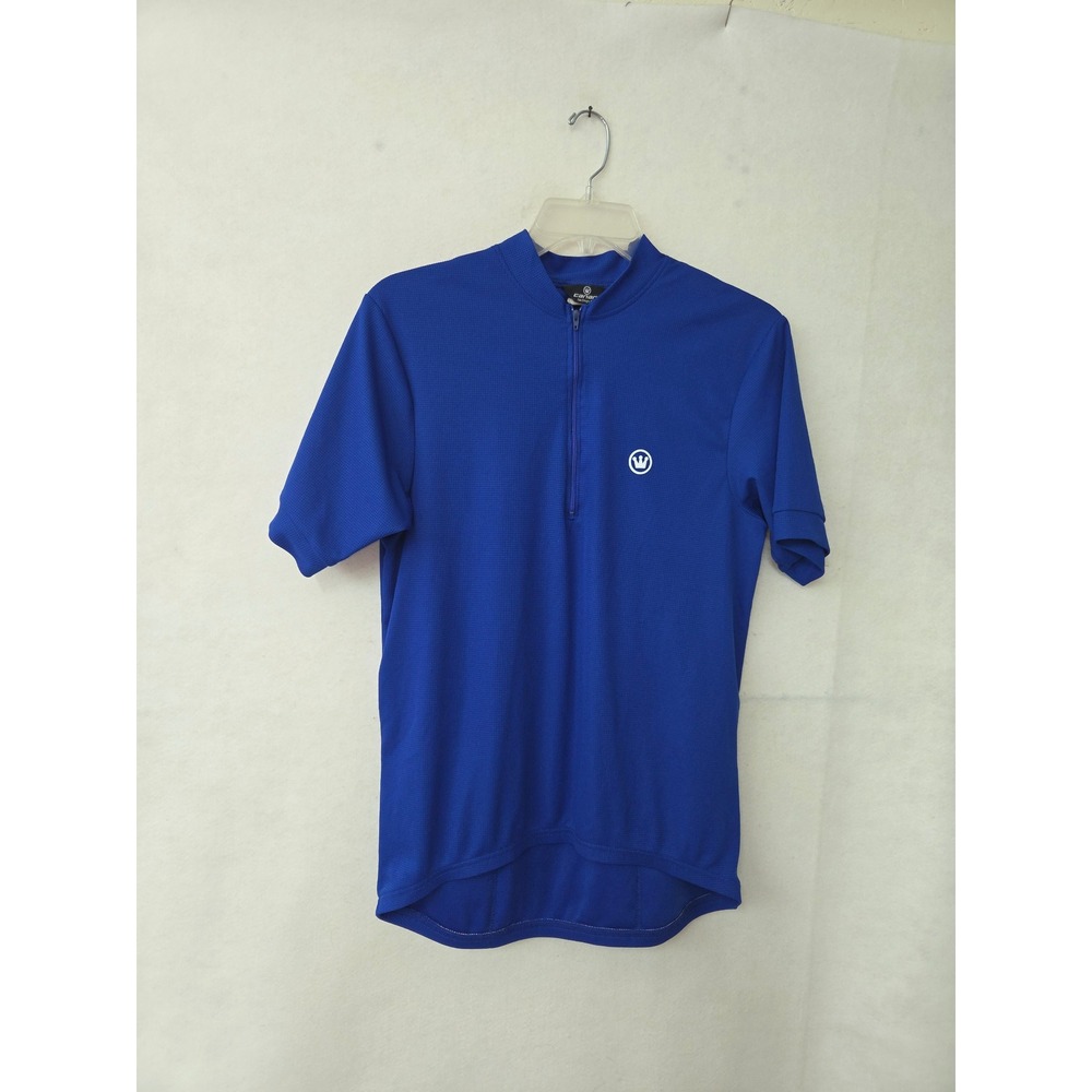 Canari Cycling Jersey Mens XL Blue Short Sleeve 1/4 Zip 3 Rear Pockets Athletic